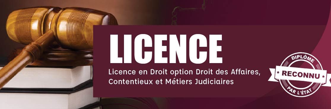 Licence en Droit option Droit des Affaires, Contentieux et Métiers Judiciaires